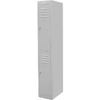 sba 2 tier (door) locker 1850h x 380w x 450d key lock (latch lock no cost option) - grey